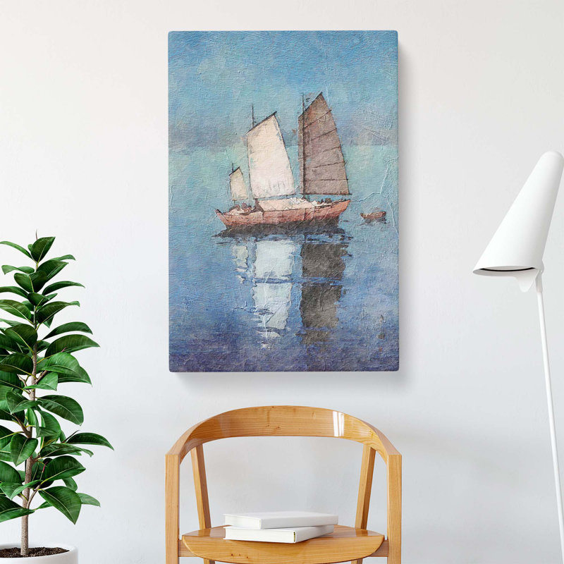Sailing Boat by Hiroshi Yoshida - Wrapped Canvas Painting, 50.8 cm H x 35.6 cm W