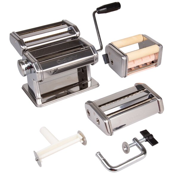 Stainless Steel Manual Pasta Maker Machine With Adjustable Thickness  Settings PLUS a Jar Opener (Gift) 