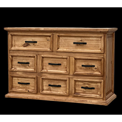 Commode double en bois massif 8 tiroirs Demarkus
