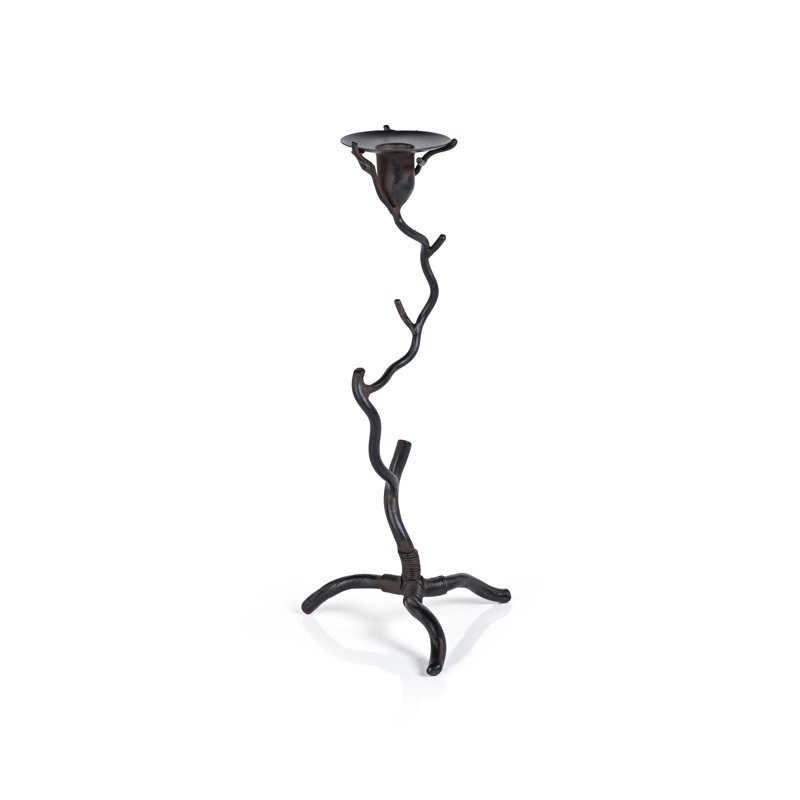 Twig Design Wrought Iron Candleholder, 14" H x 5.5" W x 5.5" D 
