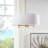 5-Light White Drum Shade Chandelier