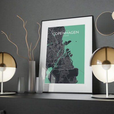 Copenhagen City Map in Dream 1 Piece Wall Art