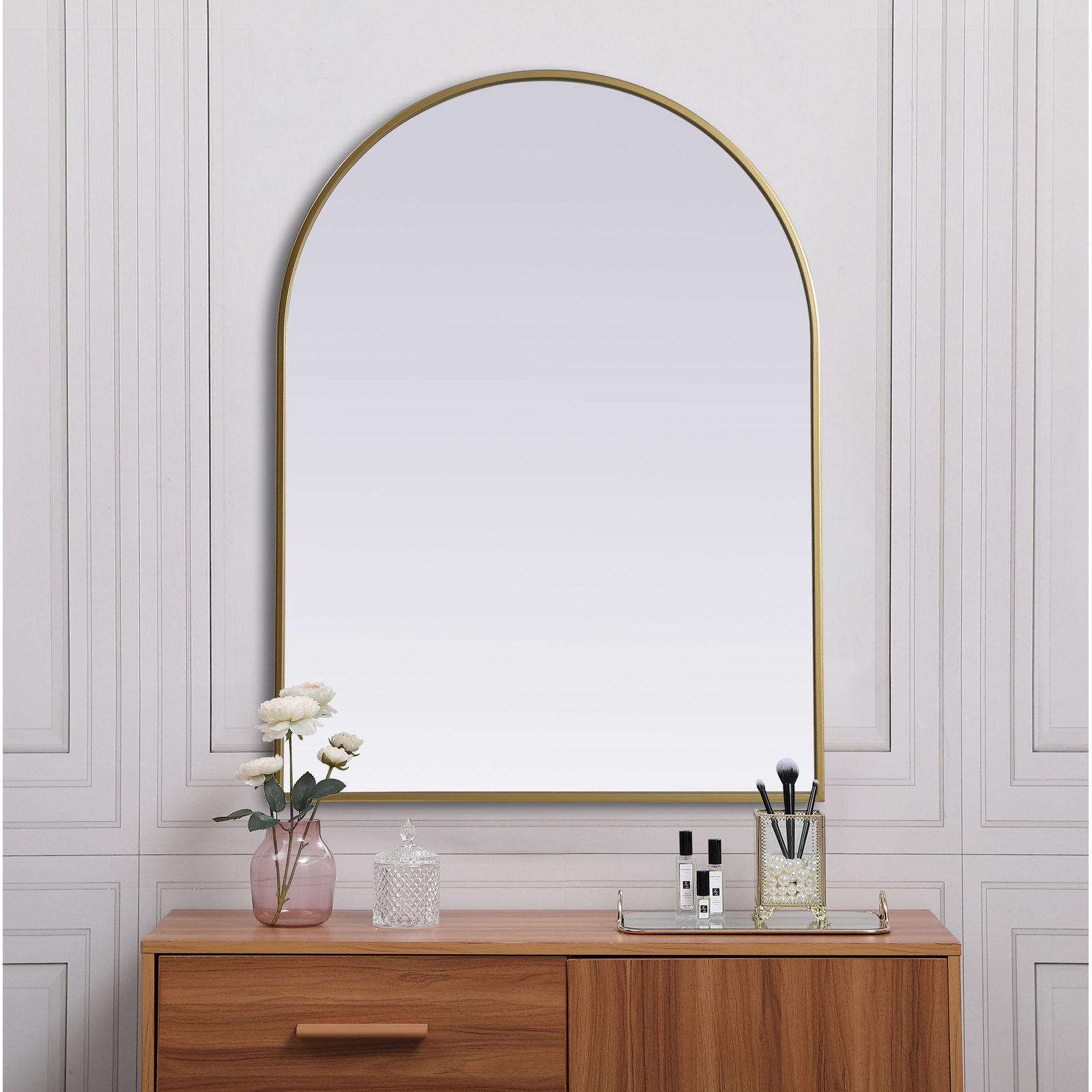 Sabine 36" Accent Mirror, Brass, 36" x 27"
