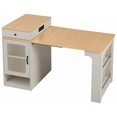 Îlot de cuisine 59,5 po avec table de salle à manger extensible
