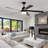 65 Inch Black Ceiling Fan With Light, 5-Blade Dimmable LED Ceiling Fan With Remote Control, Modern Quiet Design For Living Room And Bedroom