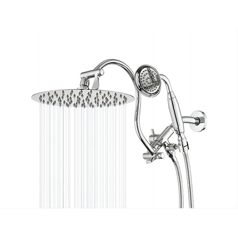 10'' Rainfall Shower Head With 12'' Upgrade Adjustable Extension Arm, Chrome