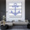 «Breakwater Bay Fab Funky», art sur toile tendue: étoile de mer bleue sur fond gris et blanc
