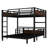 Convertible Queen Bunk Bed To Two Beds, Metal Loft & Platform Bed With Noise-Free Sleep.-531841877-531841902
