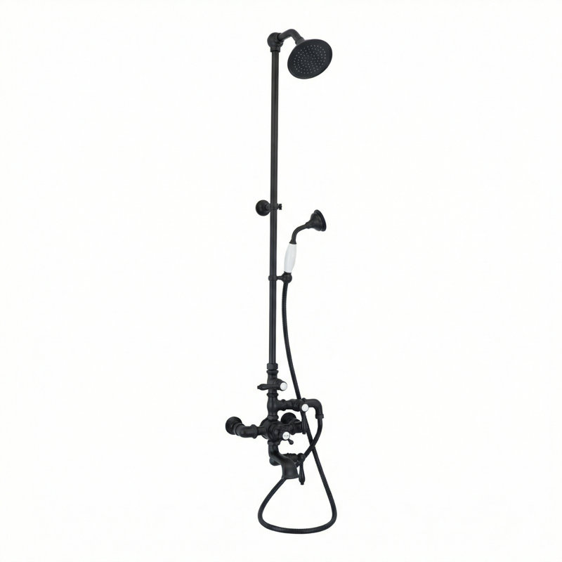 Système de douche et baignoire thermostatique Exposed de Strom Living P1049Z, Bronze frotté à l'huile