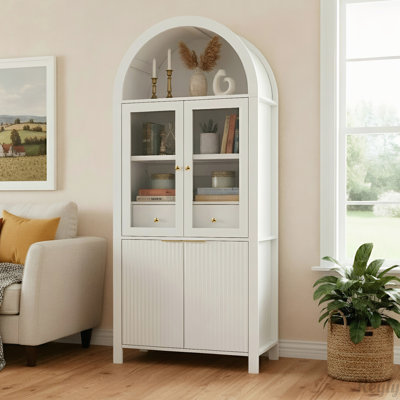 Grand garde-manger arqué cannelé de 71 po avec tablettes réglables