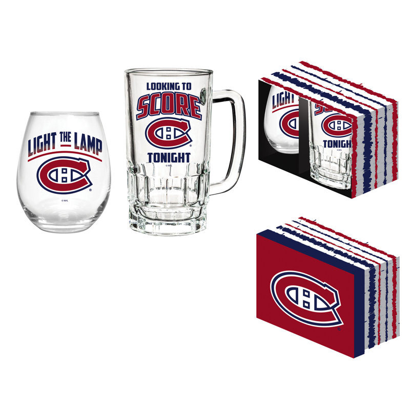 Ensemble-cadeau NHL Team Pint Glass and Wine, Canadiens de Montréal