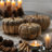 Set Of 3 Solid Wood Pumpkins 