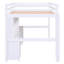 Lit mezzanine double blanc avec bureau, armoires de rangement et prises de recharge - poste de travail stable, 4 armoires-573316872