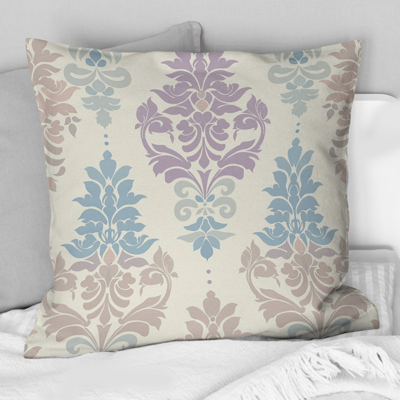 Coussin Damask, H 16 po x l 16 po, Carrée