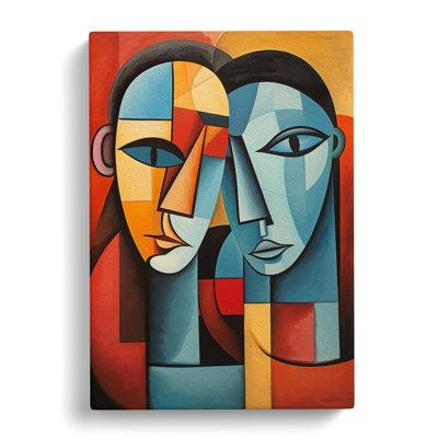 Two Men In Love Cubism No.2 - Wrapped Canvas