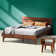 2-Pcs Bedroom Set Callisto – Solid Wood Platform Bed Frame & Matching Nightstand. Mid-Century Modern Farmhouse. 800 lbs Capacity. No Box Spring Needed