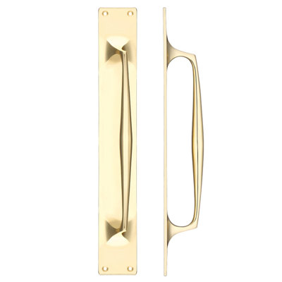 Cast Brass Pull Handle with Backplate
