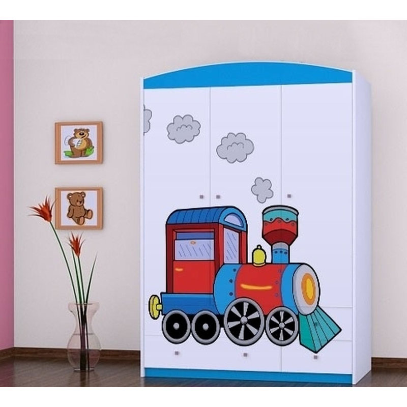 Buster 3 Door Wardrobe, Blue