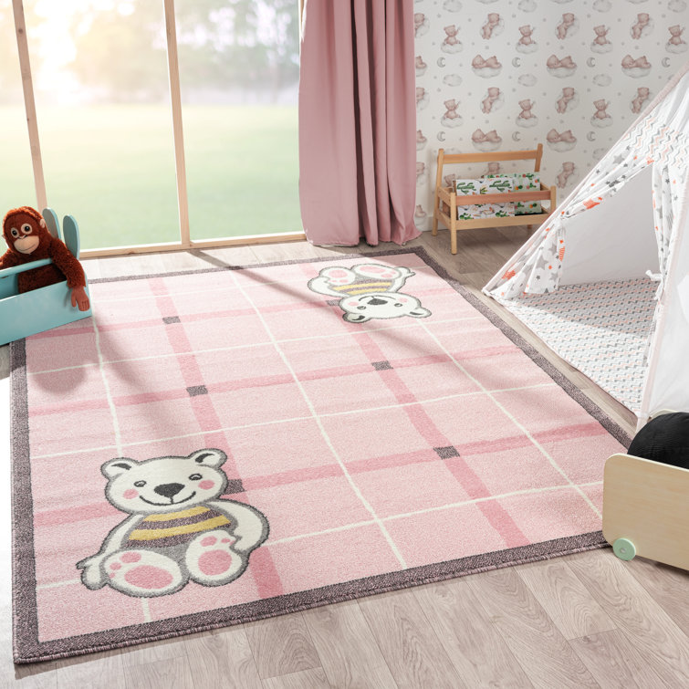 Tapis rose pour enfants Roffe