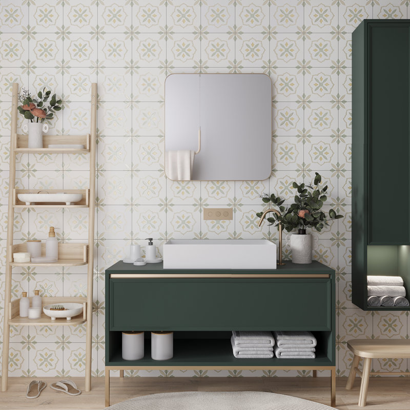Carreau de mur et de plancher en porcelaine jaune cassé 9 x 9 Palmera