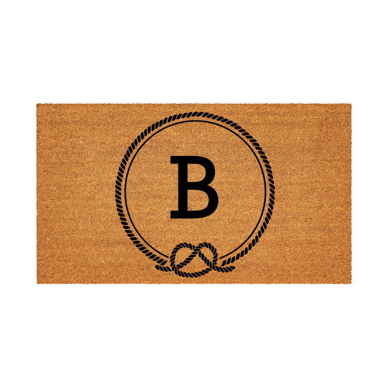 Monogramme nautique 28 x 16 po Coastal Coir Mat , B