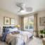 Ventilateur de plafond intérieur 23 pouces avec 3 pales ABS, télécommande, moteur à courant continu réversible, blanc avec lumière DEL de 18 W