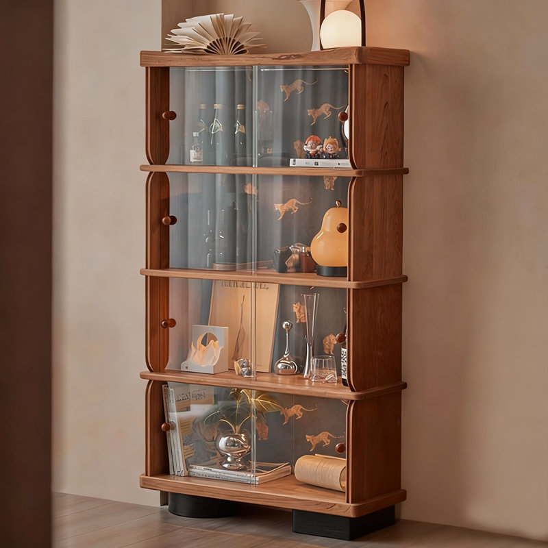 Nut-brown Solid  Wood Display Cases