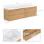 Meuble-lavabo mural double 84 po avec comptoir en pierre de quartz blanc pur et lavabos doubles en céramique