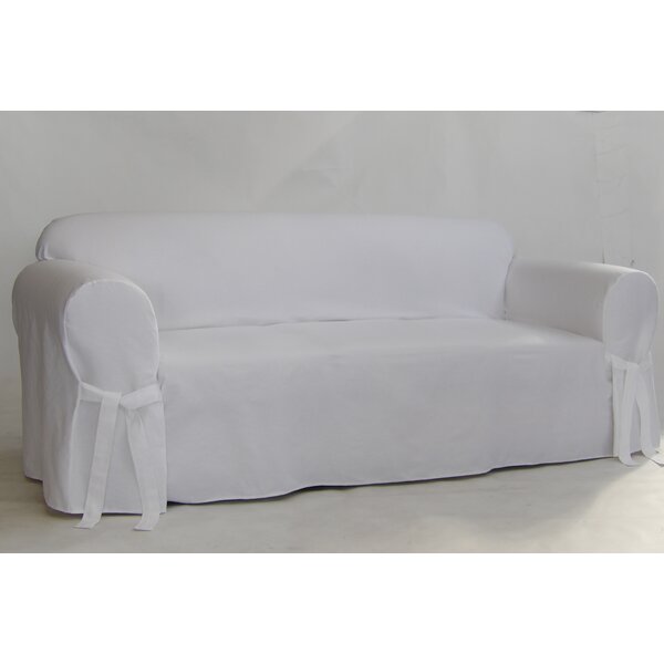 Off White Linen Locker Couch Cover and Sofa Slipcover, 100% Organic Linen