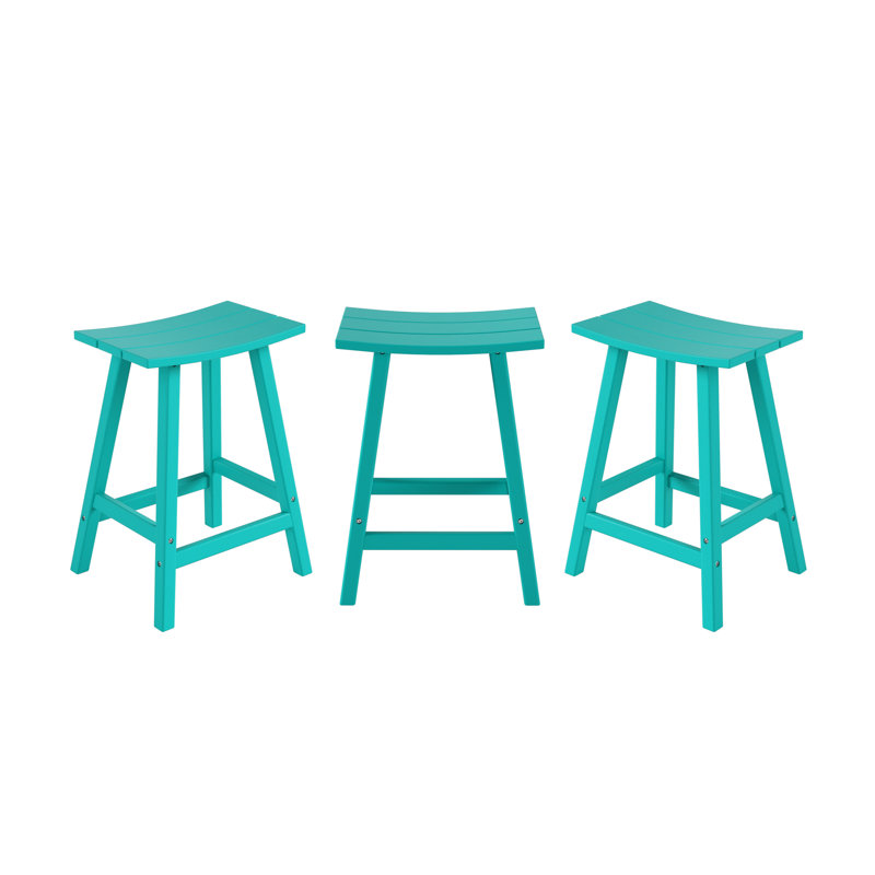 Tabouret d'extérieur Laguna, Tabouret de comptoir (siège d'une hauteur de 24 p, Turquoise