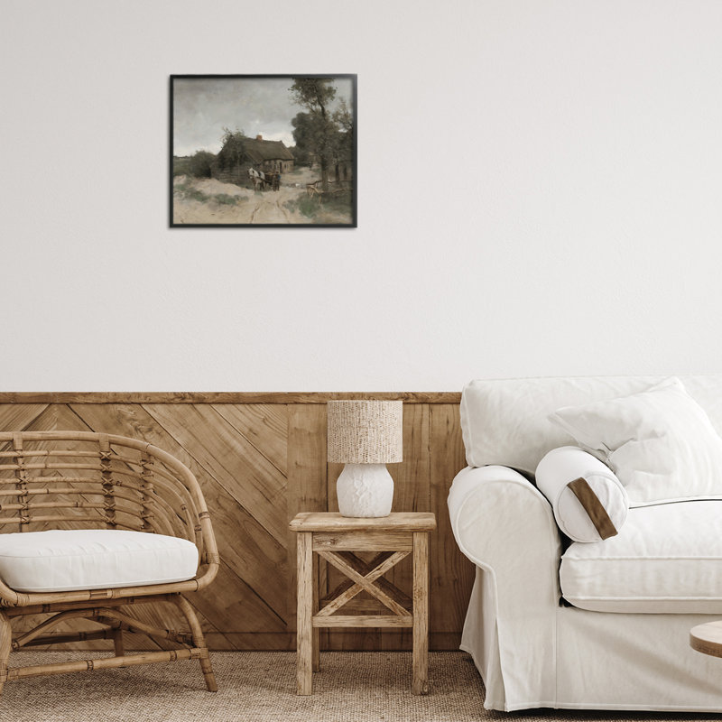 Estampe numérique de style campagnard rustique vintage, design par Riley B, H 11 po x l 14 po, Giclée encadrée noir minuit