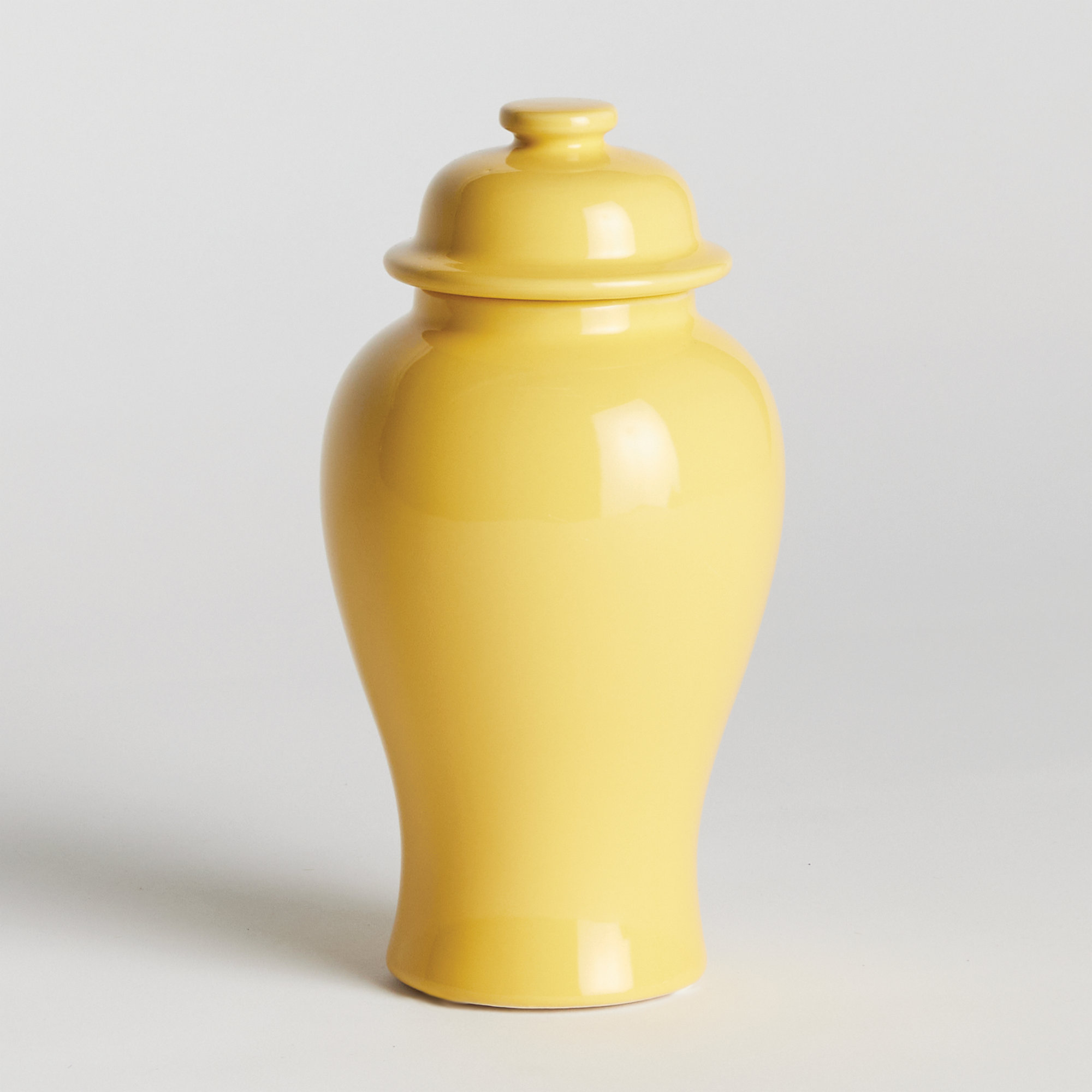 Ricki Ceramic Ginger Jar, Yellow, 8.5"