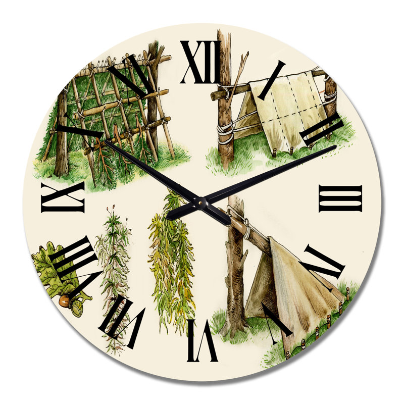 Nature Survival Shelters - Horloge murale classique, Moyen