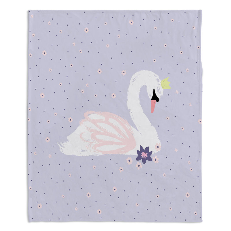  Couverture Swan 1, 68 po x 80 po, Mauve clair