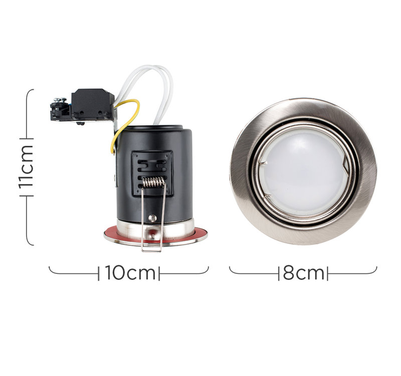 Ambrose Fire Rated Cool Tiltable Retrofit Downlight, 3000K, Black Chrome