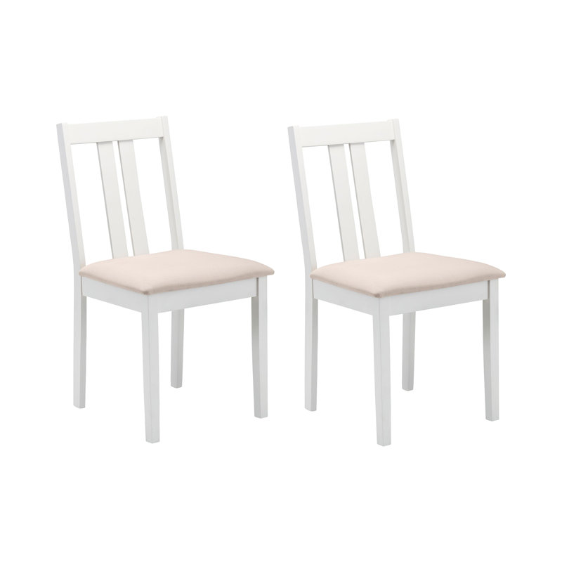 Side chair Set Brookvale of Solid Wood, Ivory, White
