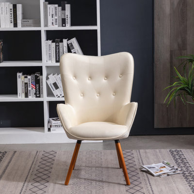 Fauteuil d'appoint contemporain à dossier capitonné en velours