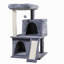 Arbre à chat double couche avec maison pour chat et échelle