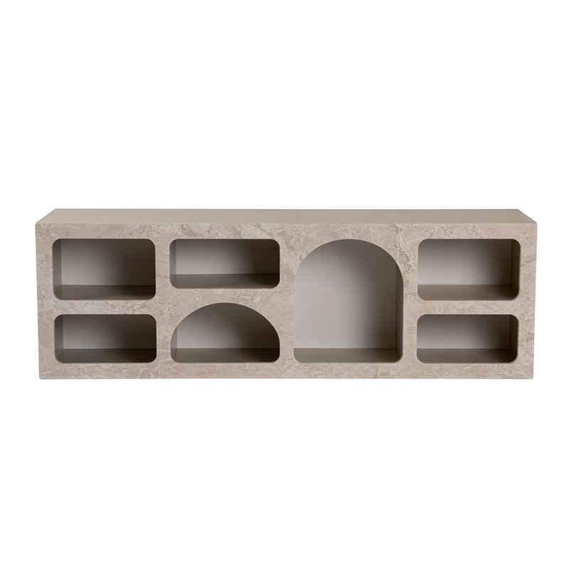 Nordure V3 51cm Console Table, Traverten Marble Sandstone