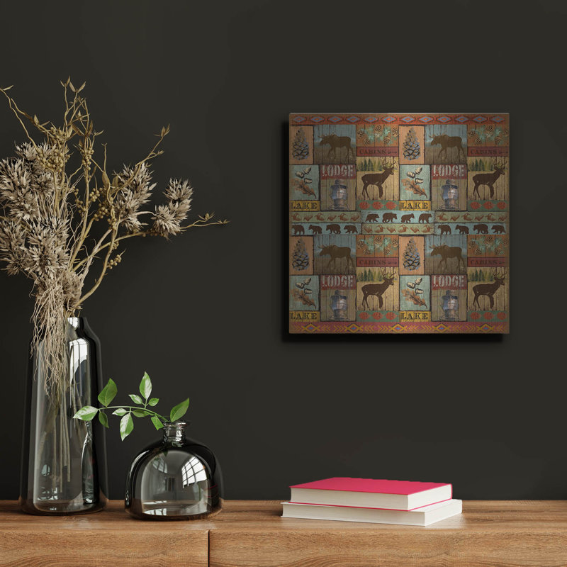 Millwood Pines «Patchwork Lodge and Cabin» par Art Licensing Studio, art mural en métal