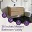 Meuble-lavabo mural simple 36 po avec plateau en pierre-130629361-130629362