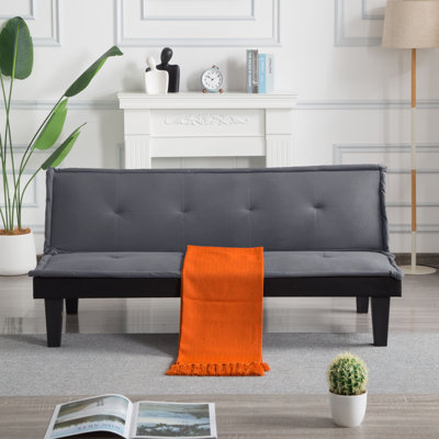 62.99" Futon Sofa Bed with Adjustable Backrests