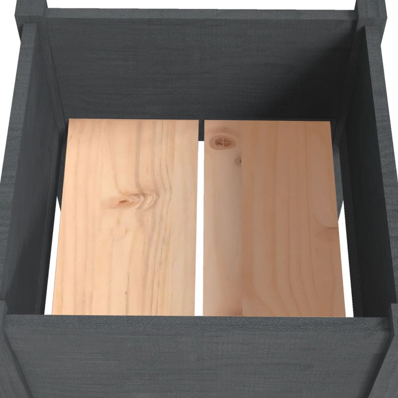 Red Barrel Studio Garden Planters 2 Pcs Black 19.7"X19.7"X27.6" Solid Wood Pine, H 27,6 po x l 19,7 po x P 19,7 po, gris