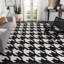 Tapis noir / ivoire en laine et coton tissé à la main Dhurries-22463934