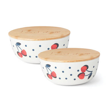 Kate Spade New York Vintage Cherry Dot 2 Piece Rectangular Food Storage Set