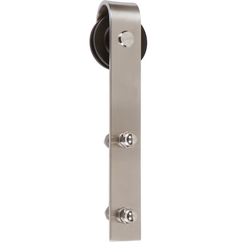 Steel Single Door Barn Door Hardware Kit Standard Single, Silver, 60 in