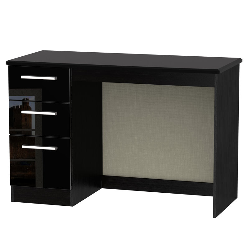 Fully Assembled Yvette Desk, Black, 79.5cm H x 120cm W x 54cm D, Black