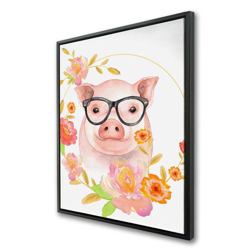 Joyeux petit cochon - enfants, animaux de ferme, art sur toile