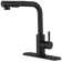 Pull Out Single Handle Kitchen Faucet With Deck Plate and Supply Lines