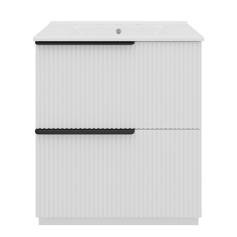 Meuble-lavabo 30 po avec lavabo en céramique, Blanc
